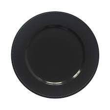 Black Beaded Acrylic Charger Plate