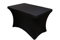 Black Spandex 4Ft Rectangular Table Cover