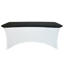 Black Spandex Table Topper 6Ft Rectangular Cap 