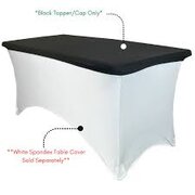Black Spandex Table Topper Cap 8Ft Rectangular