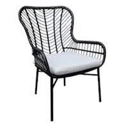 Black Wicker Chair with Cushion