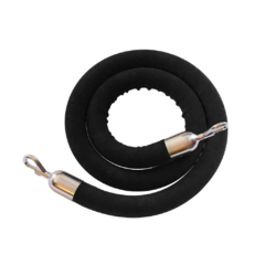  Black Velvet 6' Hanging Rope with Polished Stainless Steel Ends