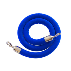 Blue Velvet 6' Hanging Rope with Polished Stainless Steel Ends