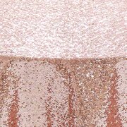 Blush Glimmer Sequin 120in Round Tablecloth