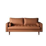 Rust Brown Faux Leather Oliver Arm Sofa