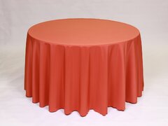 Burnt Orange Polyester 120in Round Tablecloth