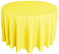 Canary Yellow Polyester 120in Round Tablecloth
