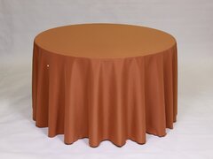Copper Polyester 132'' Round Tablecloth