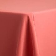 Coral Polyester 90" x 156'' Round Tablecloth