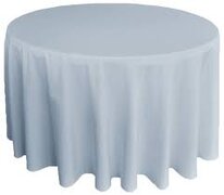 Dusty Blue Polyester 120in Round Tablecloth