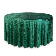 Emerald Crushed 132in Round Tablecloth