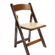 Brown Walnut Wood Padded Chair