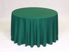 Emerald Green Polyester 132in Round Tablecloth