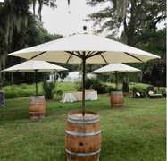 Brown Walnut Wine Barrel with Umbrella 