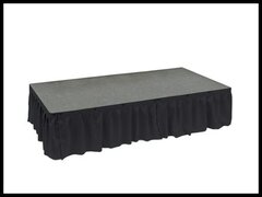 Stage 4Ft x 8Ft Gray Carpet Platform 24in Riser and Black Skirt