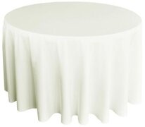 Ivory Polyester 120In Round Tablecloth