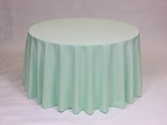 Mint Polyester 120" Round Tablecloth
