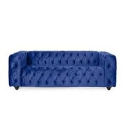 Navy Blue Velvet Deep Tufted Knight Sofa