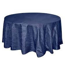 Navy Crinkle 120in Round Tablecloth