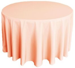 Peach Polyester 120'' Round Tablecloth