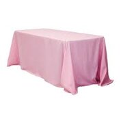 Pink Polyester 90in x 156in Rectangular Tablecloth