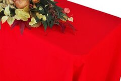 Red Polyester 90'' x 156'' Rectangular Tablecloth
