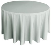 Silver Polyester 120'' Round Tablecloth