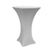 Silver Spandex 36in Round Cocktail Table Cover