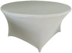 Silver Spandex 72in Round Table Cover