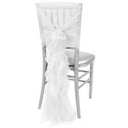 White Curly Willow Chair Sash and Cap