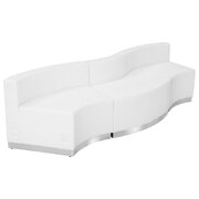 White Lounge Lux Series 3 Piece Leather Set 