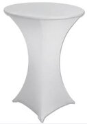 White Spandex 30in Round Cocktail Table Cover