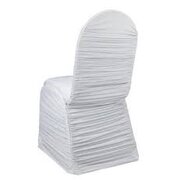 White Spandex Ruched Banquet Chair Cover