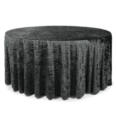 Black Crushed 120" Round Tablecloth