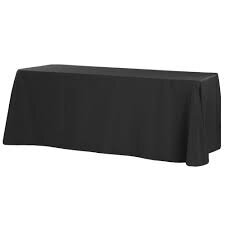 Black Polyester 90In x 156In Rectangular Tablecloth