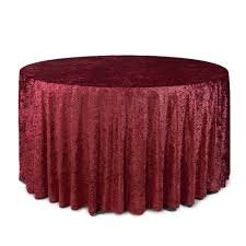 Burgundy Crushed 132in Round Tablecloth