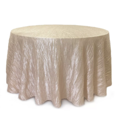 Champagne Crinkle 132" Round Tablecloth