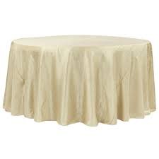 Champagne Crinkle 132in Round Tablecloth