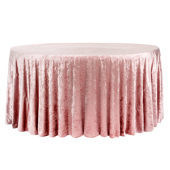 Rose Powder Crushed 132" Round Tablecloth
