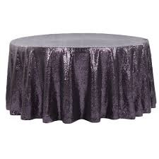 Eggplant/Plum Glimmer Sequin 132" Round Tablecloth