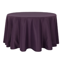 Eggplant/Plum Polyester 132'' Round Tablecloth