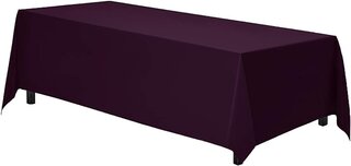 Eggplant/Plum Polyester 90'' x 156'' Rectangular Tablecloth