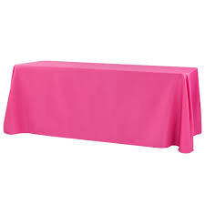 Fuchsia Polyester 90in x 156in Rectangular Tablecloth