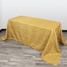 Gold Crushed 90in x156in Rectangular Tablecloth