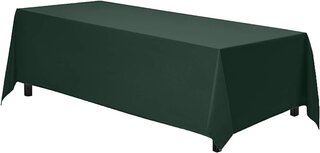Hunter Green Polyester 90in x 132in Rectangular Tablecloth