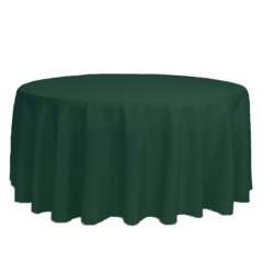 Hunter Green Polyester 132" Round Tablecloth