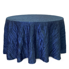 Navy Blue Accordion Crinkle 120" Round Tablecloth