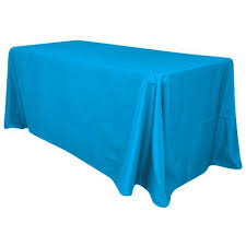 Ocean Blue Polyester 90In x 132In Rectangular Tablecloth