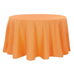 Orange Polyester 132'' Round Tablecloth