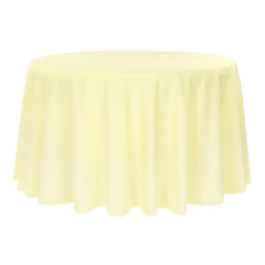 Pastel Yellow Polyester 132" Round Tablecloth